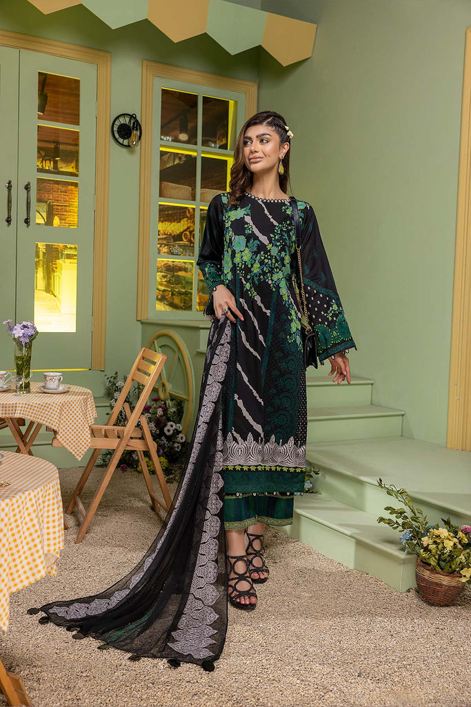 Charizma Combinations · Embroidered Lawn Suit With Embroidered Chiffon Dupatta – CCS-20