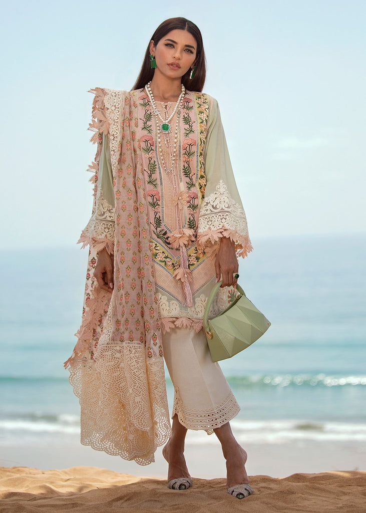 Crimson X Saira Shakira Luxury Lawn Collection 2022 – Eclectic Breeze - 4A - Sorbet Pink