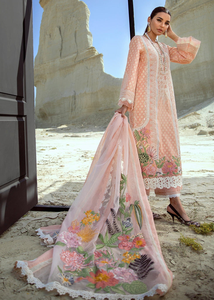 Crimson X Saira Shakira Luxury Lawn Collection 2022 – Summer Blooms - 6B - Blush