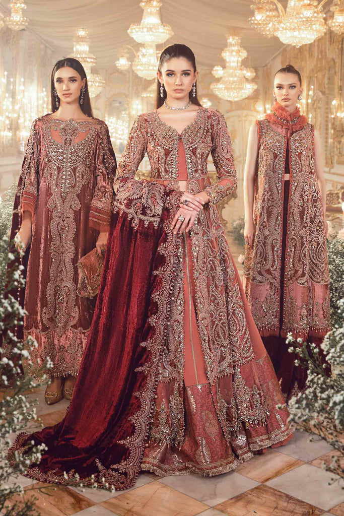 MARIA.B MBroidered Luxury Wedding Formals – Salmon Pink BD-2701