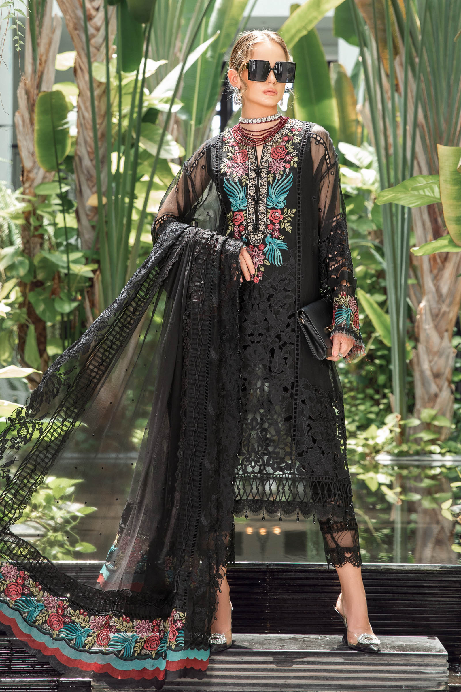 MARIA.B Eid Luxury Lawn Collection – EL-23-04-Black – YourLibaas UAE