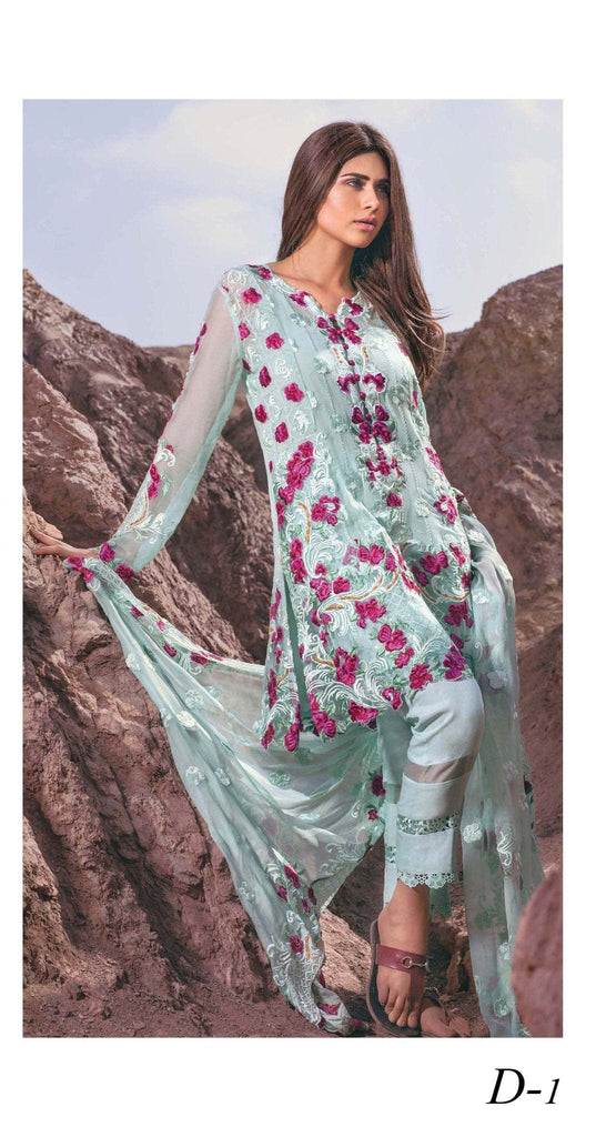Mina Hasan Embroidered Fabrics Vol 3 – D-1 - YourLibaas
 - 1