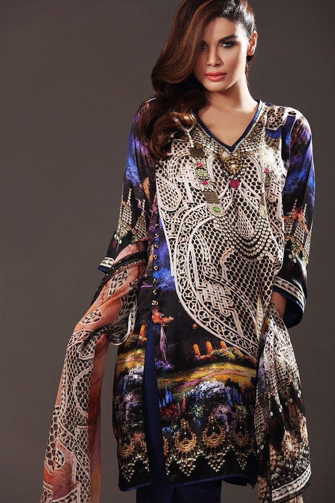 Gul Ahmed Lamis Digital Silk Collection DGS-44 - YourLibaas
 - 1