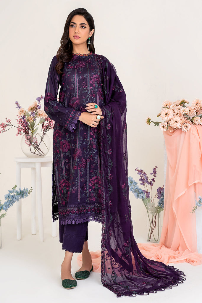 Zarif Eid Lawn Collection 2023 – ZEL 07 Purple Haze