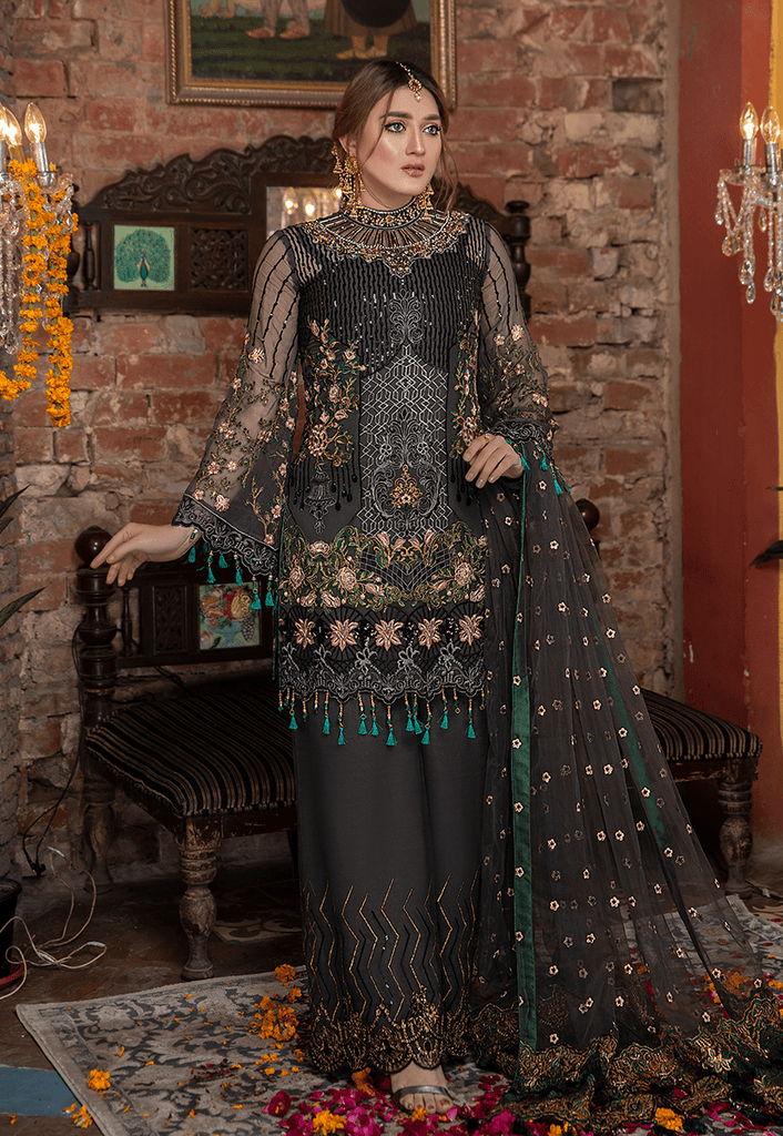 Maryam's Premium Luxury Embroidered Chiffon Collection Vol 5 – MP-157 Urban Charcoal