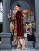 Emaan Adeel Makhmal Luxury Velvet Collection – Deep mehroon (MKH 5)