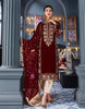 Emaan Adeel Makhmal Luxury Velvet Collection – Deep mehroon (MKH 5)