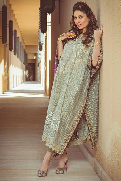 Faraz Manan Crescent Lawn Collection 2016 – FM04 Arabesque - YourLibaas
 - 1