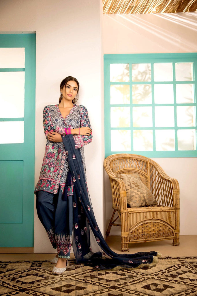 Sapphire Naqsh Dar Lawn Eid Collection Vol-V – Frozen In Time B