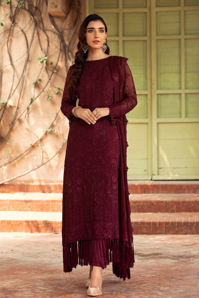 Farasha Embroidered Chiffon Collection – Sangria