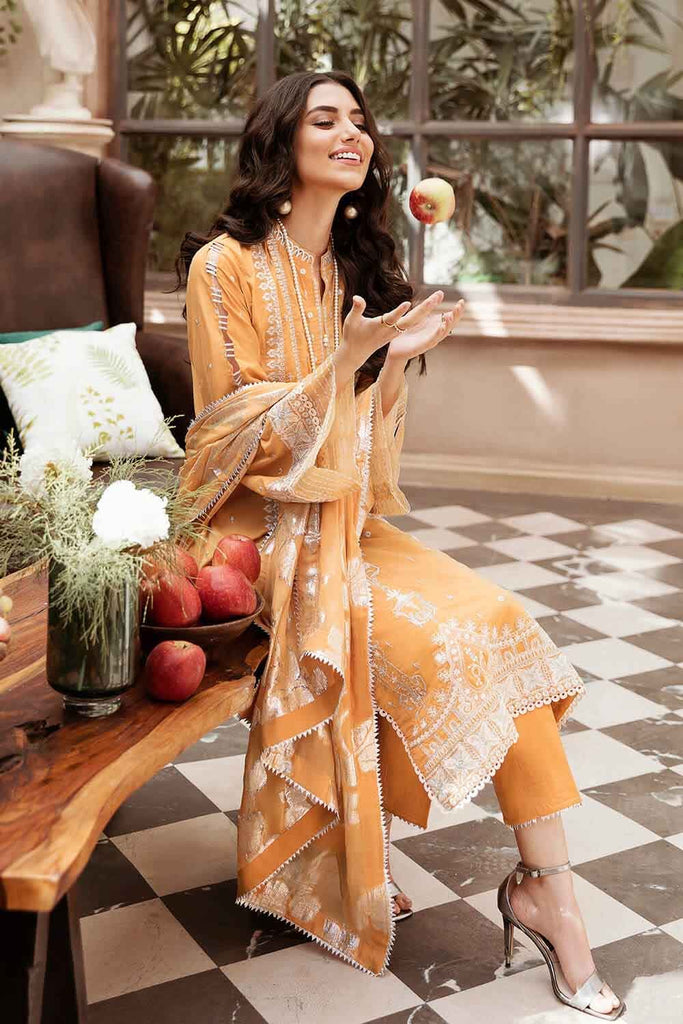 Gul Ahmed Eid Collection 2022 – Embroidered Luxury Cotton Suit with Jacquard Dupatta FE-12198
