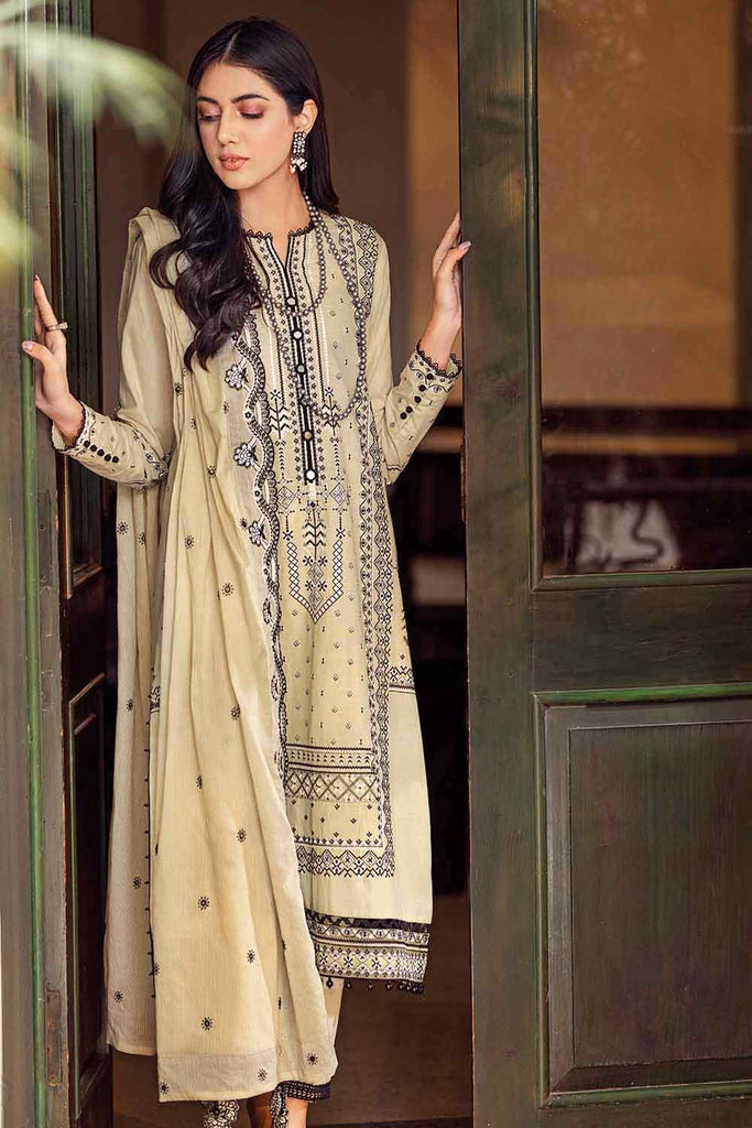 Gul Ahmed Summer 2022 · Essential 3PC Collection – 3PC Embroidered Lawn Suit With Embroidered Denting Lawn Dupatta DN-22017