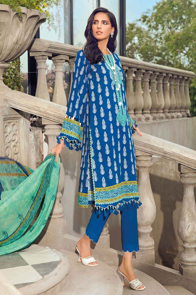 Gul Ahmed Summer 2022 · Premium Collection – 3PC Embroidered Lawn Suit With Digital Printed Chiffon Dupatta BM-12003