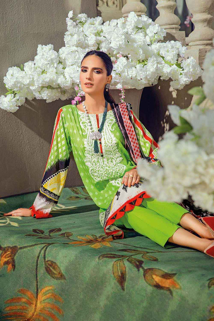 Gul Ahmed Summer 2022 · Premium Collection – 3PC Embroidered Lawn Suit With Digital Printed Chiffon Dupatta BM-12017