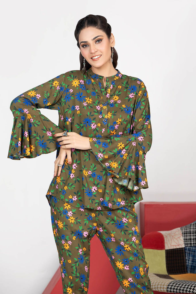 Gul Ahmed Charcoal Collection – 2PC Linen Digital Printed Suit VT-22014