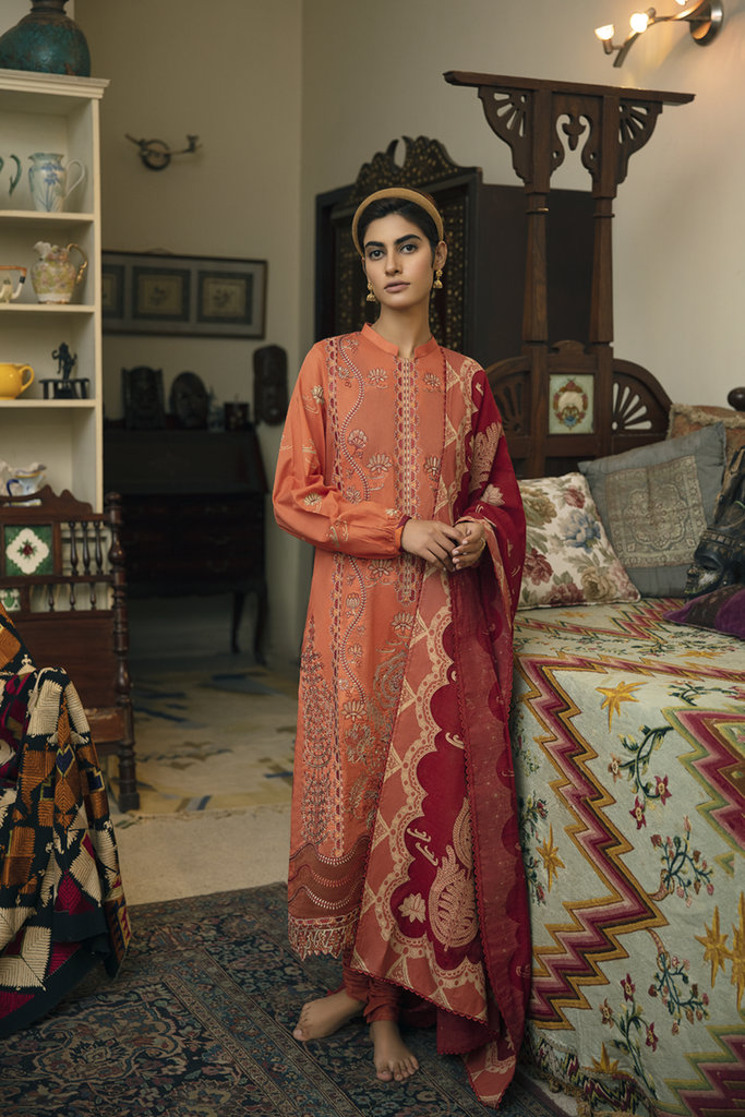 Qalamkar Qline Lawn Collection 2021 – BL-01 Zoya
