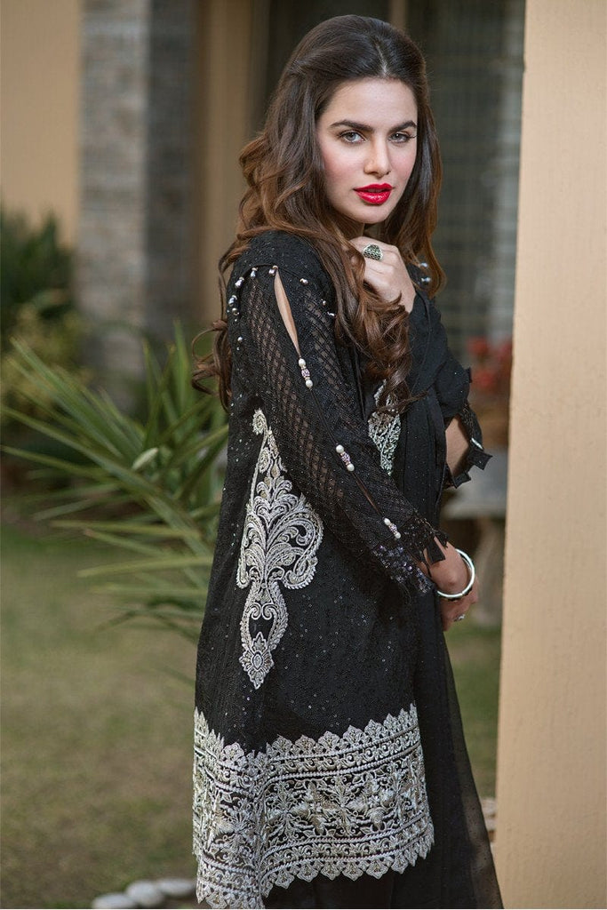 Iznik Luxury Chiffon Collection 2016 – Coal Black IZK06 - YourLibaas
 - 1