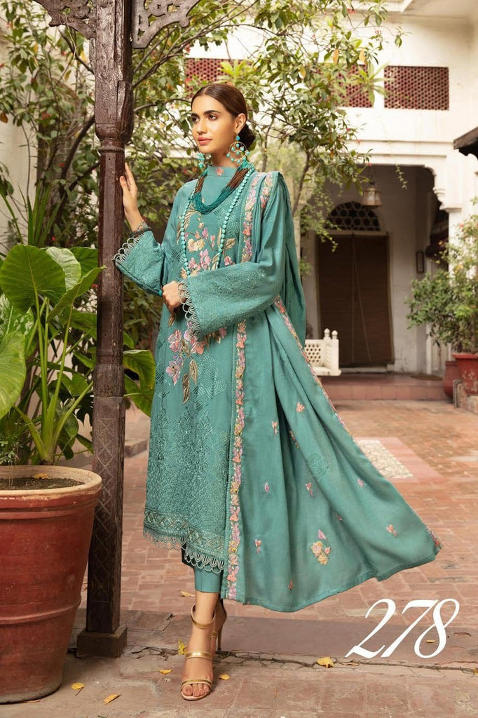 Khoobseerat by Shaista - Peach Embroidery Winter Collection (with Wool Shawl) – DN-278