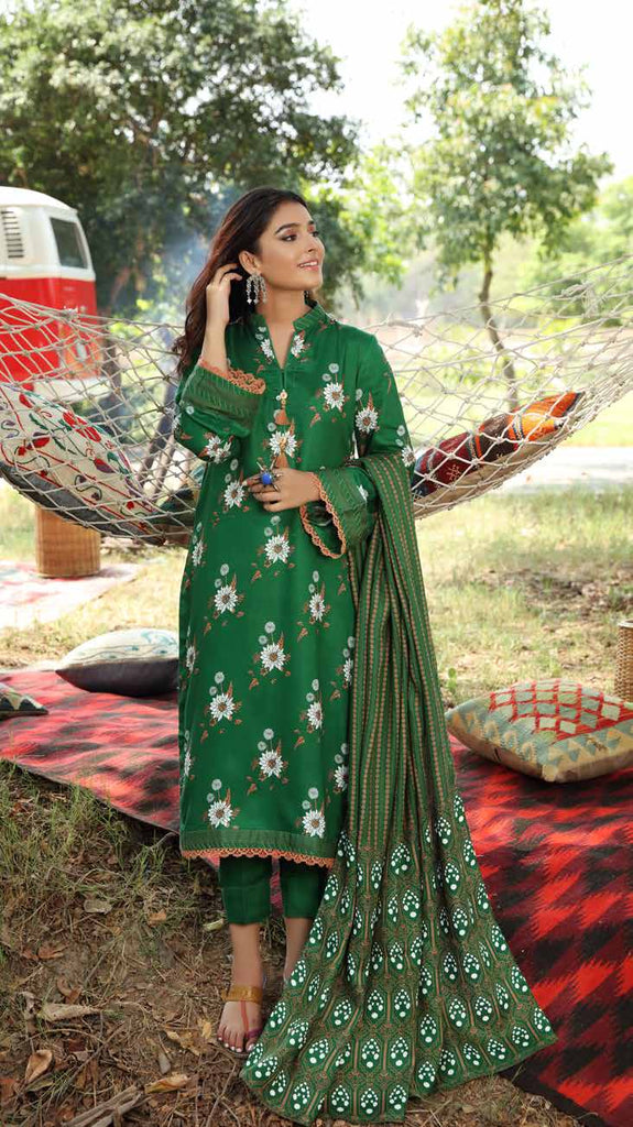 Gul Ahmed Winter Collection 2021 · 3 PC Twill Linen Suit with Twill Linen Dupatta – LT-12017A
