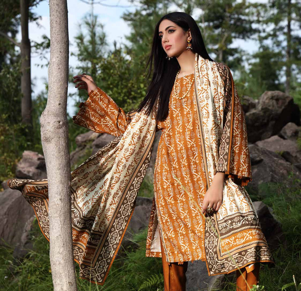 Gul Ahmed Winter Collection 2021 · 3 PC Cotton Linen Suit with Cotton Linen Dupatta – LT-12031A