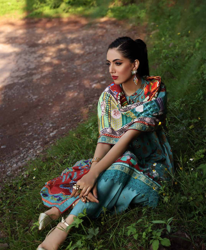Gul Ahmed Winter Collection 2021 · 3 PC Cotton Linen Suit with Cotton Linen Dupatta – LT-12032B