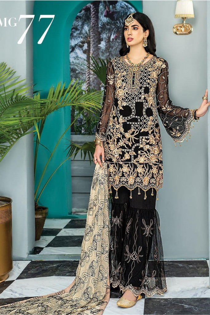 Maryam's Gold Luxury Embroidered Chiffon Collection Vol 7 – MG-77