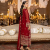 Merakish Luxury Embroidered Chiffon Collection – Red Crimson