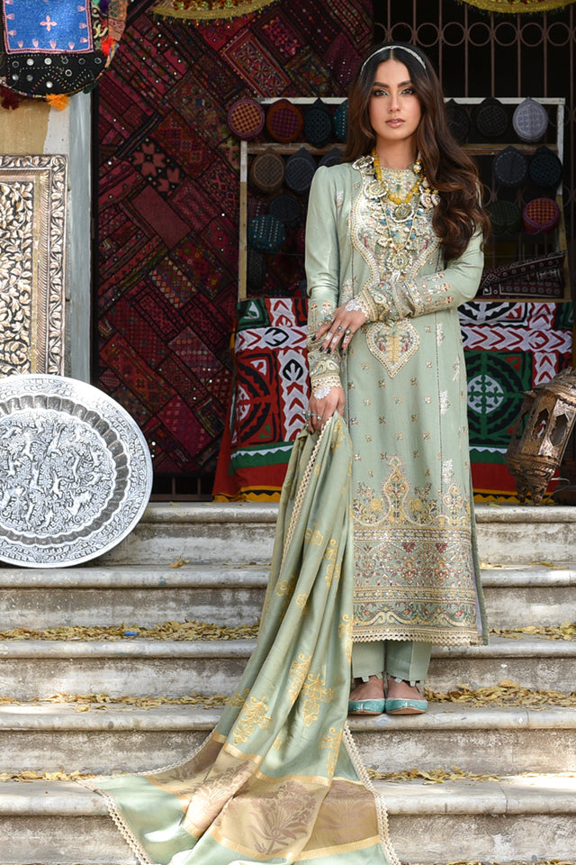 Qalamkar Sayonee Luxury Winter Collection (with Shawl) – K-06  FARIHA
