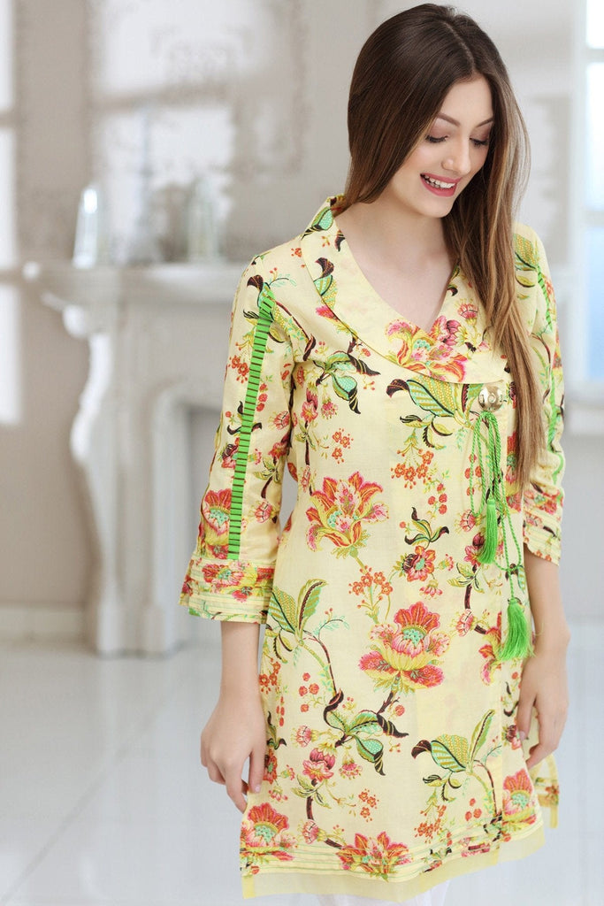Gul Ahmed Summer 2017 - Yellow 1 PC Printed Lawn Single SL-324 A
