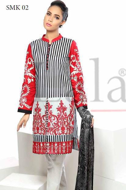 Sana & Samia Cotton Embroidered Kurti with Stole - 02 - YourLibaas
 - 1