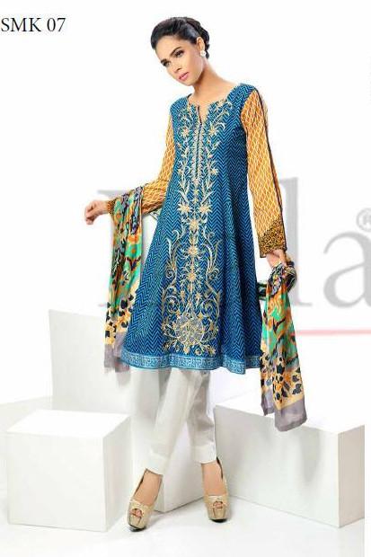 Sana & Samia Cotton Embroidered Kurti with Stole - 07 - YourLibaas
 - 1