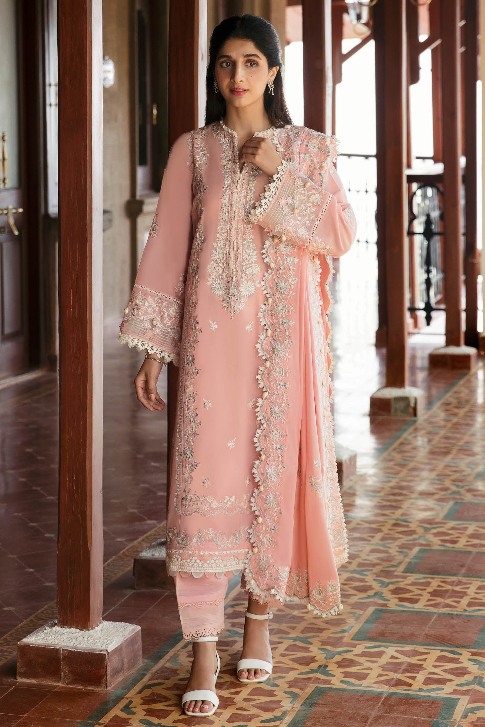 strapless open back dress Zaha Festive Lawn Collection – ELA (ZF23-06) – YourLibaas UAE