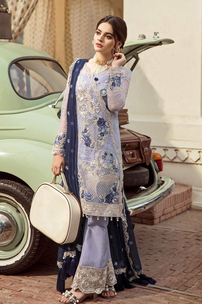 Imrozia Embroidered Chiffon Nostalgic Climax Collection 2019 – 02 - The Blues Romance