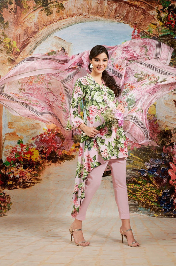 Gul Ahmed Summer 2017 - Pink 3 PC Soya Silk Dress Dress SY-14
