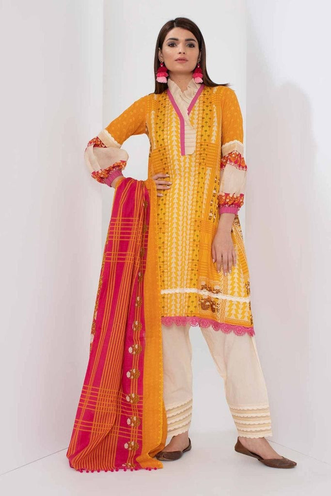 Khaadi Mid Summer Lawn Collection 2018 – A18306 Yellow 3Pc
