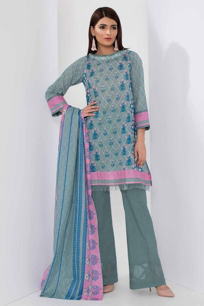 Khaadi Mid Summer Lawn Collection 2018 – A18307 Blue 3Pc