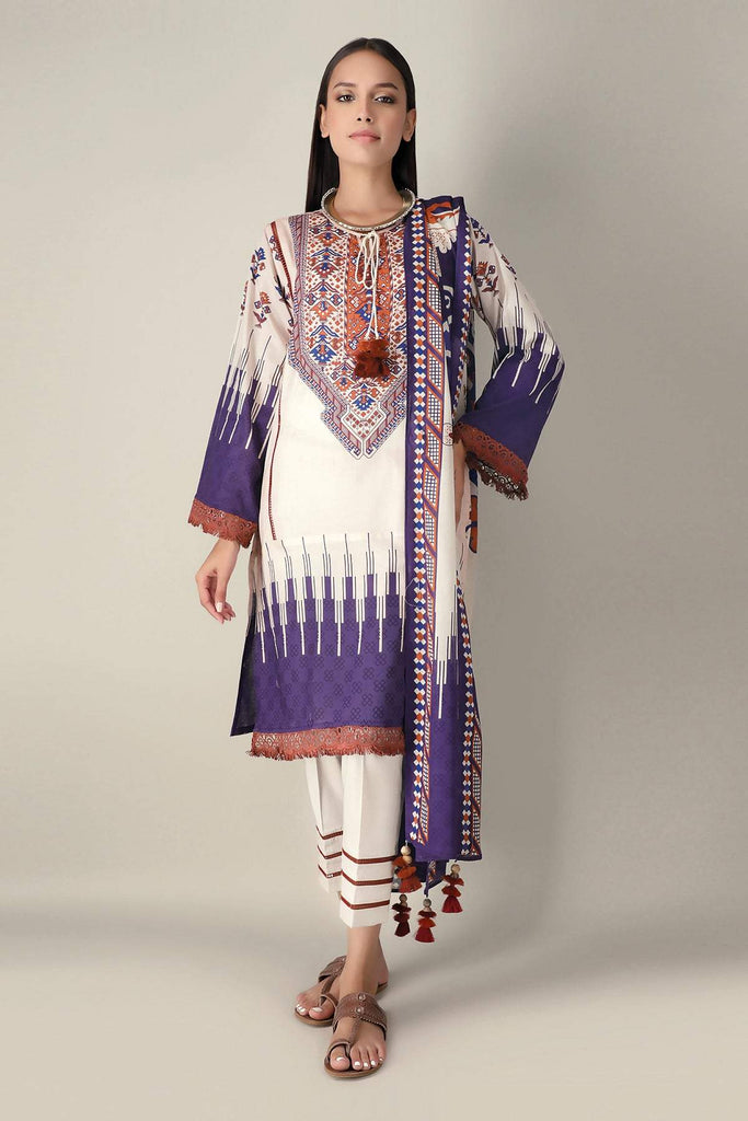 Khaadi Spring Collection 2021 – 3PC Suit · Printed Suit · A21126 Purple