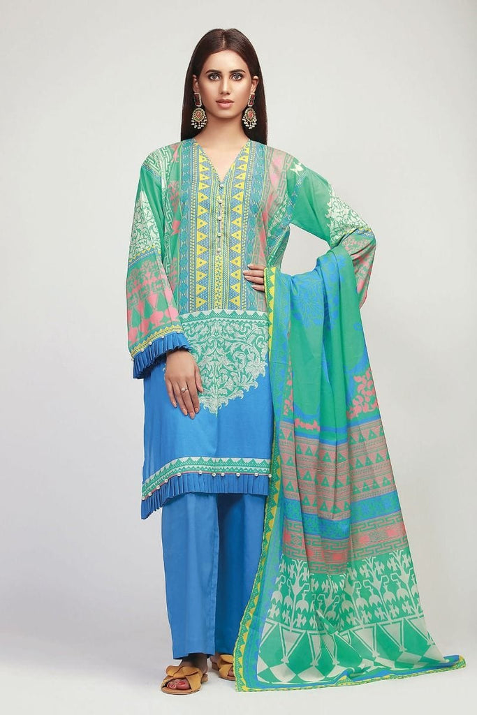 Khaadi The Tale of Spring Lawn Collection 2019 – AF19104 Blue 3Pc