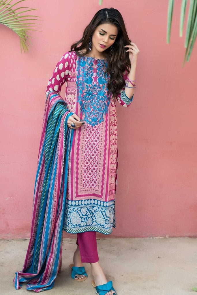 Khaadi Tropical Escape Lawn Collection 2018 – B18106 Pink 3Pc