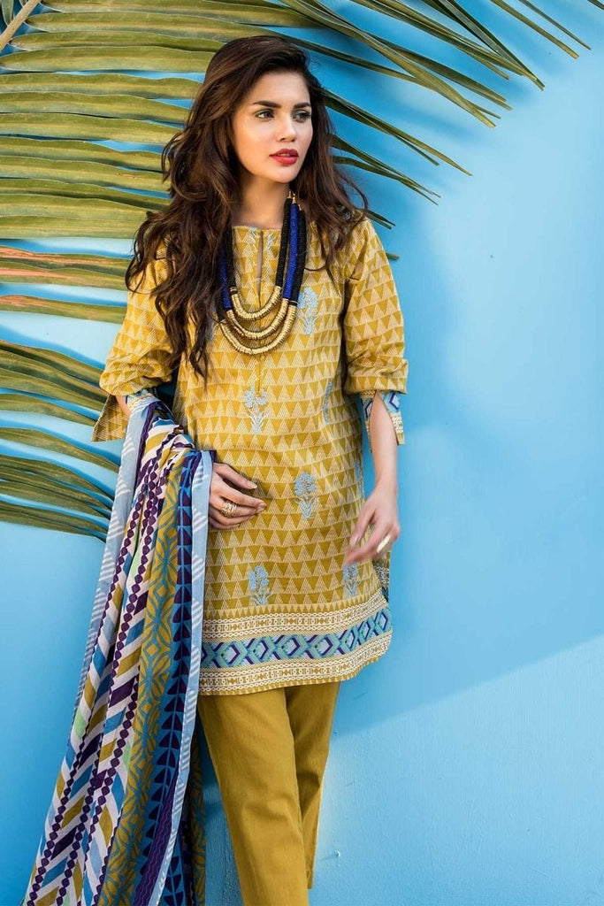 Khaadi Tropical Escape Lawn Collection 2018 – B18116 Green 3Pc