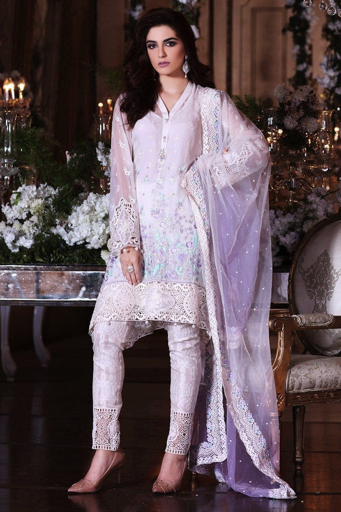 MARIA.B MBROIDERED Luxury Eid Collection 2017 – Cream & Lilac (BD-1001)