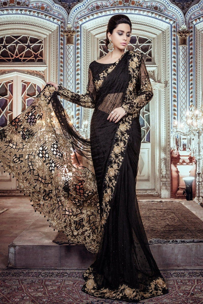 MARIA.B MBROIDERED Luxury Eid Collection 2017 Vol-2 – Black & Antique Gold (BD-1101)
