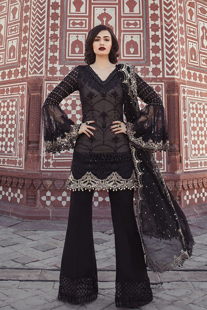 MARIA.B. MBROIDERED Luxury Eid Collection 2018 Vol-1 – Black & Ivory (BD-1302)