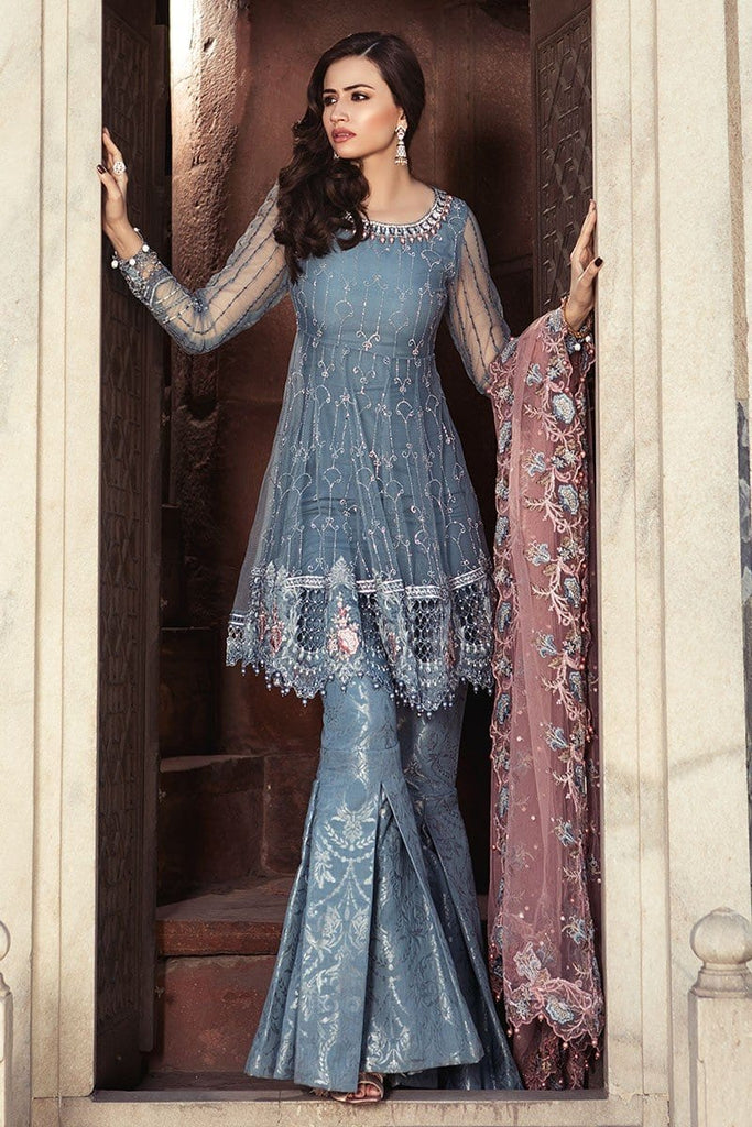 MARIA.B. MBROIDERED Luxury Eid Collection 2018 Vol-1 – Cerulean Blue (BD-1304)