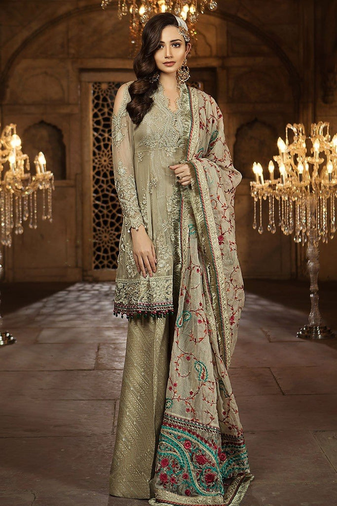 MARIA.B MBROIDERED Eid Collection 2018 Vol. 2 – Beige (BD-1403)