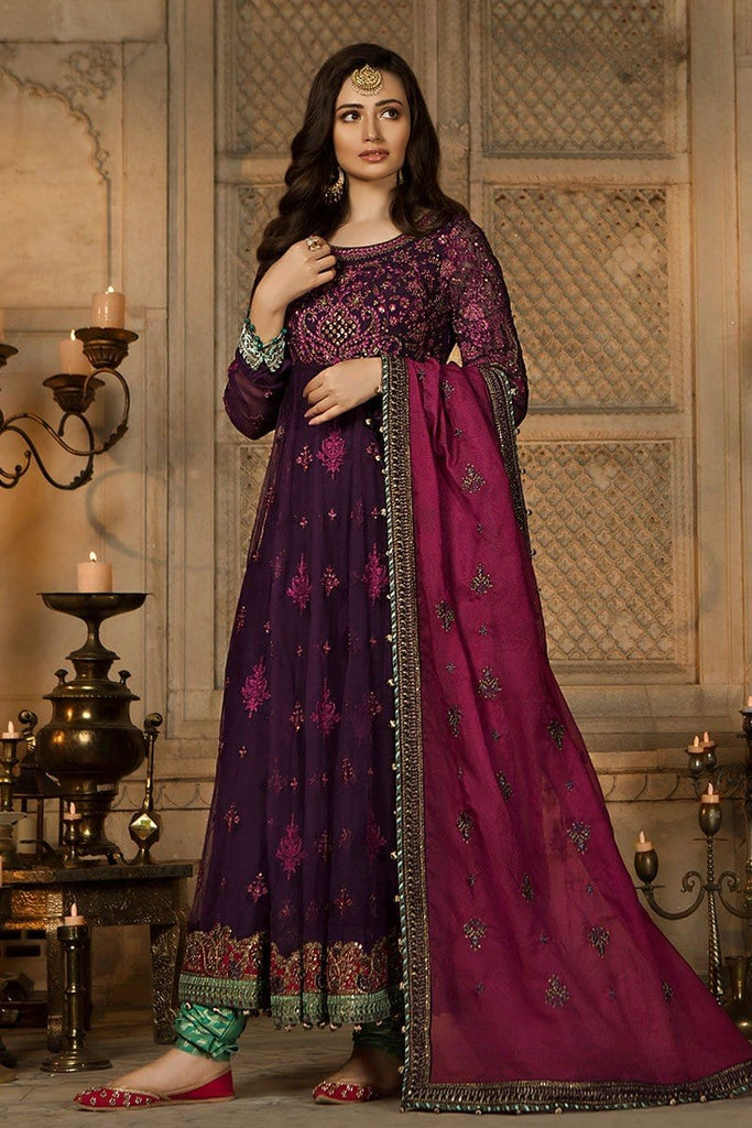 MARIA.B MBROIDERED Eid Collection 2018 Vol. 2 – Plum & Pink (BD-1405)