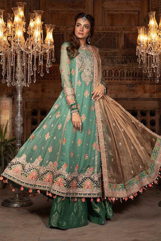 MARIA.B MBROIDERED Heritage Eid Collection 2019 – Aquamarine & Pearl (BD-1701)