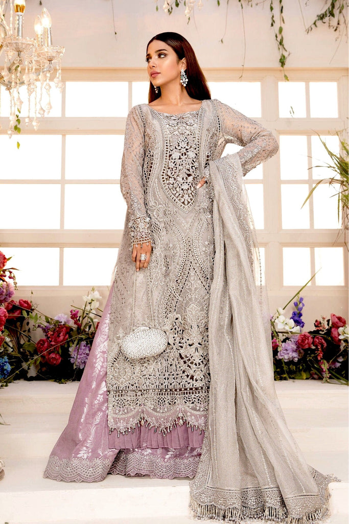 MARIA.B MBROIDERED Eid Collection 2021 – Grey and Lilac (BD-2108)