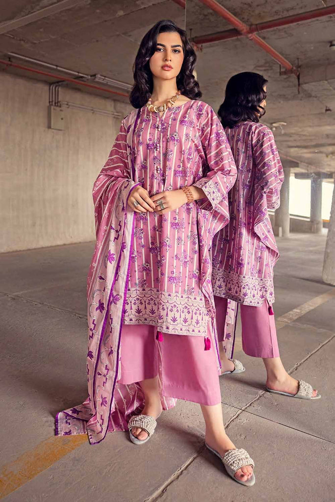 Gul Ahmed 2023 – 3PC Cambric Printed Suit with Denting Lawn Dupatta DN-32099 A