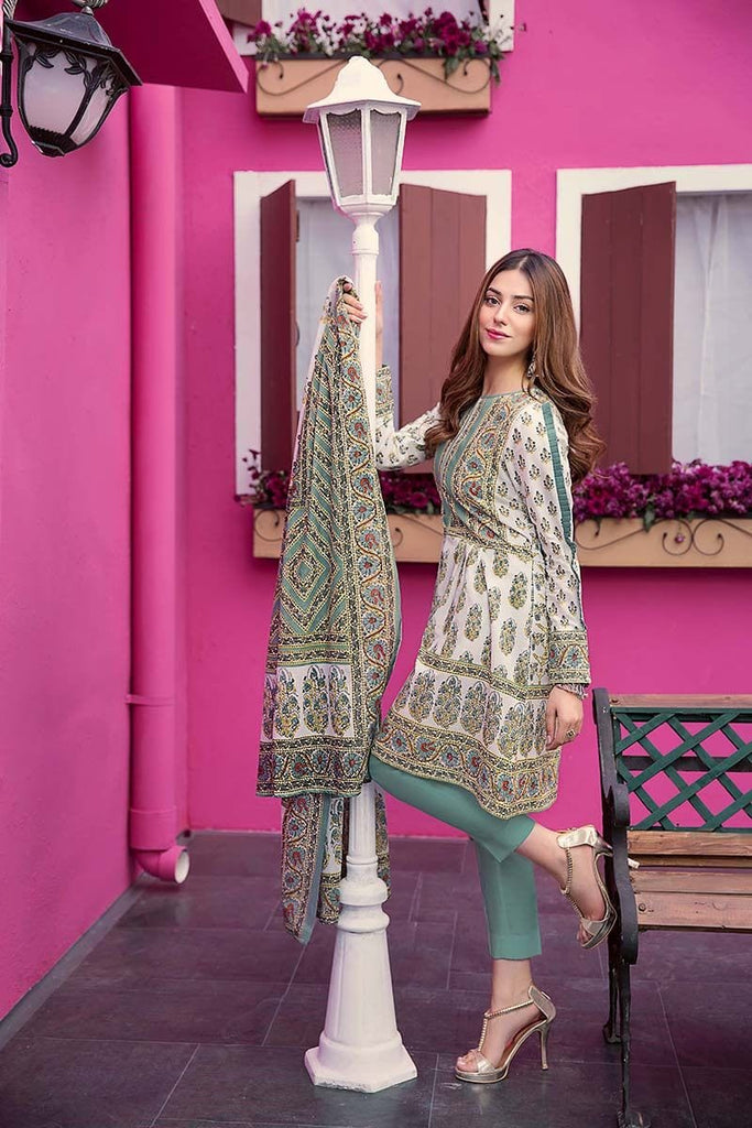 Gul Ahmed Summer Essential Collection 2018 – Sea Green 3 Pc Printed Lawn CL-376 A